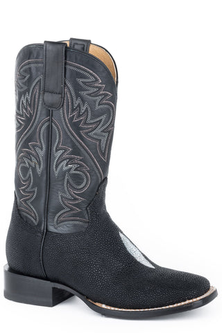 Roper Womens Black Stingray All In Shiny 11In Cowboy Boots