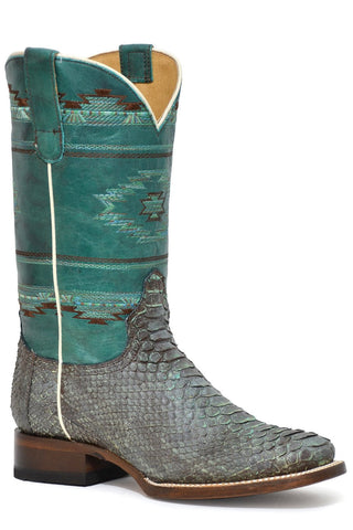 Roper Womens Turquoise Python Oakley 11in Cowboy Boots