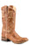 Roper Womens Marbled Brown Leather Desert Rose Cowboy Boots