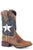 Roper Youth Boys Tan/Navy Leather Monterey Star Cowboy Boots