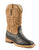 Roper Youth Boys Square Toe Black Faux Ostrich Leather Western Cowboy Boots