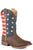 Roper Flag Youth Boys Brown Faux Leather Fashion Boots