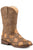 Roper Youth Boys Tan/Brown Faux Leather Bird Blocks Cowboy Boots