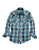 Tin Haul Mens Blue 100% Cotton West Check L/S Shirt