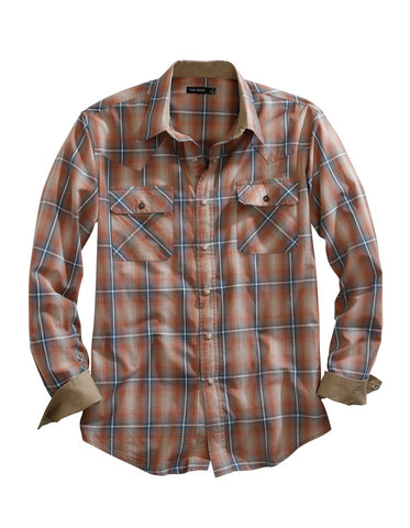 Tin Haul Mens Brown 100% Cotton Dusty Ombre L/S Shirt