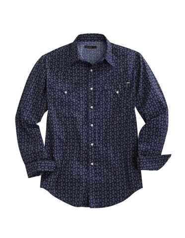 Tin Haul Mens Blue 100% Cotton Scratch Print L/S Shirt