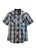 Tin Haul Mens Brown 100% Cotton Turquoise Plaid S/S Shirt