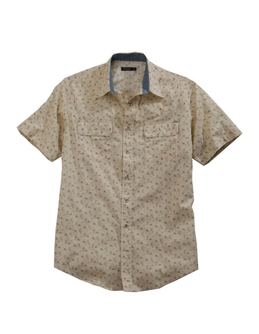 Tin Haul Mens Cream 100% Cotton Vintage Rider S/S Shirt