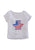 Tin Haul Anvil Womens White Cotton Blend American Flag S/S T-Shirt