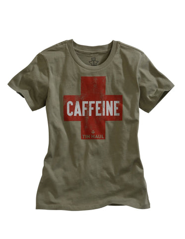 Tin Haul Womens Grey 100% Cotton Need Caffeine S/S T-Shirt