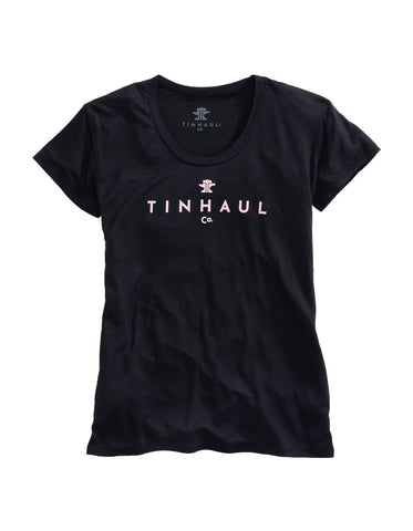 Tin Haul Womens Black Poly/Rayon Anvil and Hammer S/S T-Shirt