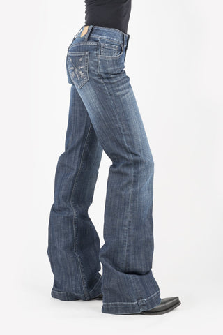 Tin Haul Womens Blue Cotton Blend Ella Trouser Arrow Jeans