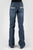 Tin Haul Womens Blue Cotton Blend Ella Fit Cream Deco Jeans