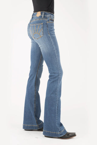 Tin Haul Womens Blue Cotton Blend Gold Sunset Jeans