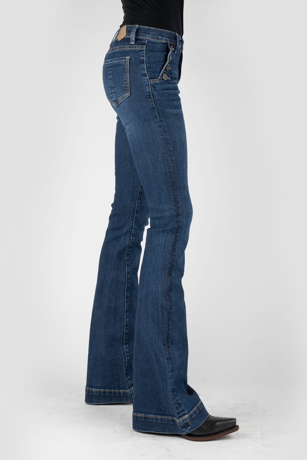 Tin Haul Womens Blue Cotton Blend Libby Fit 4 Button Jeans – The