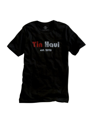 Tin Haul Unisex Black 100% Cotton est 2010 S/S T-Shirt