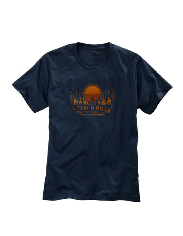Tin Haul Unisex Navy Blue 100% Cotton Sunset and Cactus S/S T-Shirt