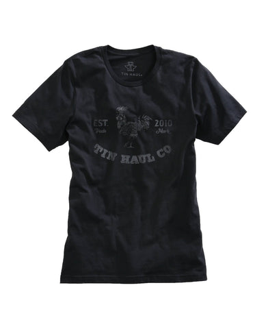 Tin Haul Mens Black 100% Cotton Cockadoodle Doo S/S Rooster T-Shirt