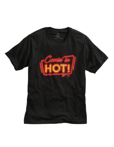 Tin Haul Mens Black 100% Cotton Comin in Hot S/S T-Shirt