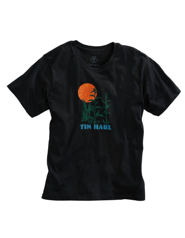 Tin Haul Mens Black 100% Cotton Corn Stalks S/S T-Shirt