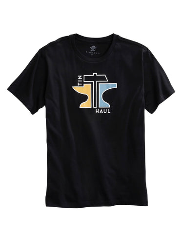Tin Haul Mens Black 100% Cotton Geometric Anvil S/S T-Shirt