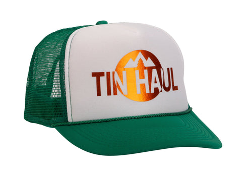 Tin Haul Mens Green/White Cotton Blend Mountain Logo Baseball Cap