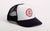 Tin Haul Unisex White/Navy 100% Cotton Red Circle Baseball Cap