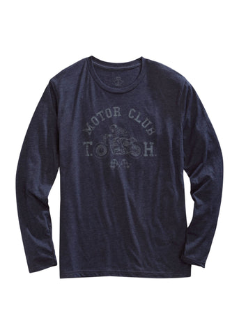 Tin Haul Mens Blue Cotton Blend Motor Club L/S T-Shirt