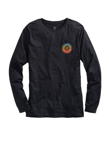 Tin Haul Mens Gray Cotton Blend Ombre Circle Logo L/S T-Shirt