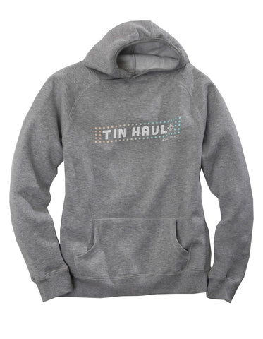 Tin Haul Womens Grey Cotton Blend Logo in Lights Hoodie