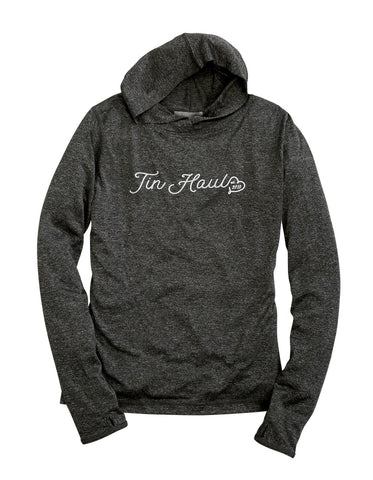 Tin Haul Womens Heather Grey Polyester Heart at the End Hoodie