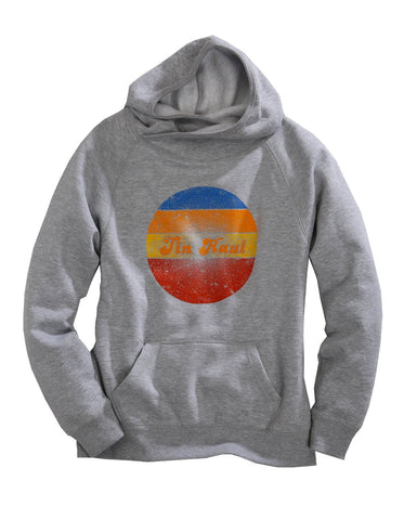 Tin Haul Womens Heather Grey Cotton Blend Multi-Color Circle Hoodie