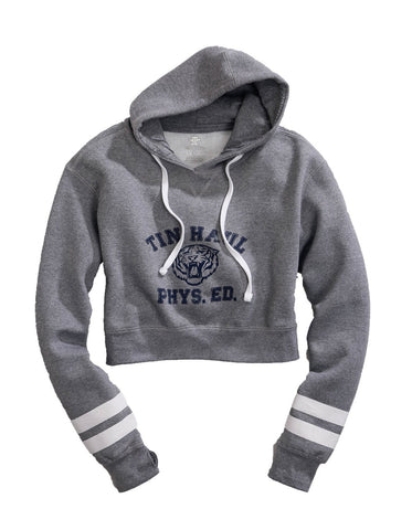 Tin Haul Womens Heather Grey Cotton Blend Tiger Phys Ed Hoodie