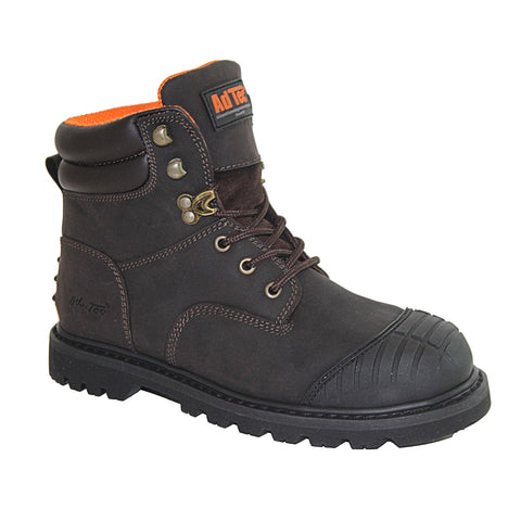 AdTec Mens Brown 6in Work Boots Oiled Leather Steel Toe