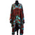Rockmount Womens Red/Turquoise Fleece Native Pattern Western Poncho OS
