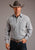 Stetson Mens Grey 100% Cotton Geo L/S 2 Pocket Shirt