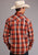 Stetson Mens Orange 100% Cotton Brushed Twill L/S 2 Pkt Shirt