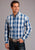 Stetson Mens Blue 100% Cotton Indigo Ombre BD L/S 1 Pocket Shirt