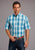 Stetson Mens Turquoise 100% Cotton Ombre BD S/S 1 Pocket Shirt