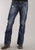 Mens Stetson Blue Cotton Blend Destruction Dark Wash Bootcut Rocks Jeans