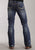 Mens Stetson Blue Cotton Blend Destruction Dark Wash Bootcut Rocks Jeans