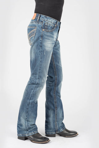 Stetson Mens Blue 100% Cotton Curved X Jeans