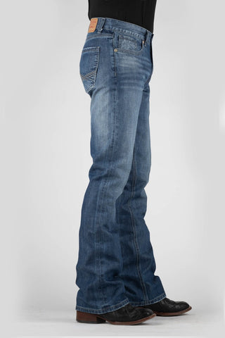 Stetson Mens Blue 100% Cotton X Design Back 1014 Rocker Jeans