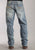 Mens Stetson Blue Cotton Blend Medium Wash Straight Leg Relaxed Jeans