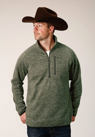 Stetson Mens Green Polyester Bonded Knit Sweater