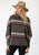 Stetson Womens Grey/Red Ombre Stripe Poncho