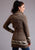 Stetson Womens Brown Wool Blend Long Cardigan Horses Sweater