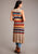 Stetson Womens Multi-Color 100% Cotton Open Weave Striped Cardigan