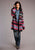 Stetson Womens Multi-Color Acrylic Blend Oversized Stripe Cardigan