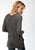 Stetson Womens Charcoal Heather Rayon Raw Edge L/S T-Shirt